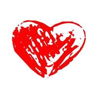 hjärta handritad doodle. vektor, minimalism, ikon, klistermärke, dekor kärlek alla hjärtans dag röd vektor