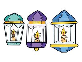 arabisk lampa islamisk färg doodle illustration vektor