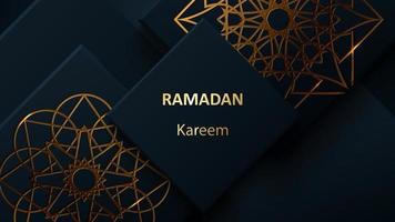 kreativ modern design med geometriska arabiska guldmönster på texturerad bakgrund. islamisk helgdag ramadan kareem. gratulationskort eller banner. vektor illustration