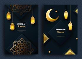 kreatives modernes Design mit geometrischem arabischem Goldmuster auf strukturiertem Hintergrund. islamischer heiliger feiertag ramadan kareem. grußkarte oder banner. Vektor-Illustration vektor