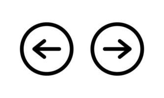 sväng höger och vänster pilikon vektor i cirkellinje