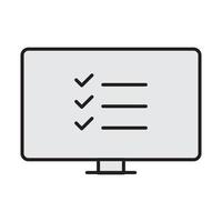 Monitor-Checkliste für Website, Präsentation, Symbol vektor