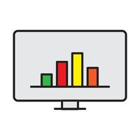 Monitordiagrammsymbol für Website, Präsentation, Symbol editierbarer Vektor