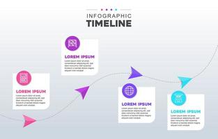 infografik zur zeitachse des papierflugzeugverlaufs vektor