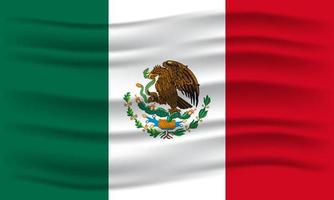 illustration av viftande Mexikos flagga. vektor illustration.