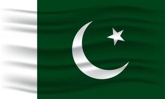 illustration av viftande pakistanska flaggan. vektor illustration.