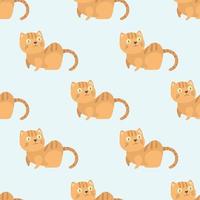 Nahtloses Kitty-Katzen-Cartoon-Muster vektor