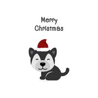 Frohe Weihnachten Hund Cartoon Hund. Vektor-illustration vektor