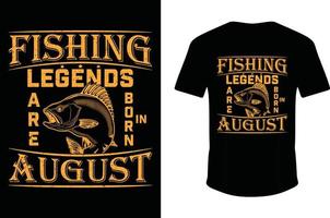 angellegenden werden im august geboren. Fischen-T-Shirt. Legenden-Shirt. vektor