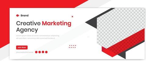 röd företags banner formgivningsmall, abstrakta former företagsprofil vektor