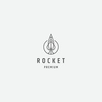 Entwurfsvorlage für Raketenlinien-Logo-Icons vektor
