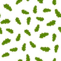 nahtlose Muster mit Grünkohl auf weißem Hintergrund. Vektor-Illustration von frischem grünem Blattgemüse vektor