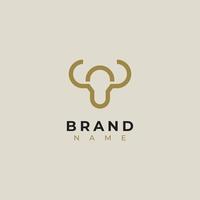 kreativ inspiration för bull logotypdesign. rejäl. med en minimalistisk och elegant stil vektor