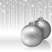 Silver Christmas Bakgrund med Baubles och Sparkling Streaks vektor