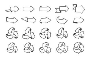 handritad triangulär swirl pil återvinning koncept vektor