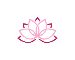 Lotus-Blumenlogo und Symbolvektor-Schablonenikone vektor