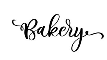 Bäckerei. handgeschriebenes Typografie-Logo, Abzeichen für Beschilderung, Logo, Branding, Produkteinführungen. vektor