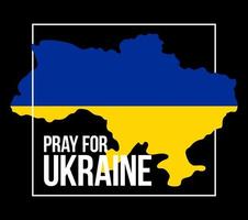 be för ukrainsk konceptillustration med nationalflagga, hand och karta. ukrainska flaggan be koncept vektorillustration. be för fred stoppa kriget mot Ukraina vektor