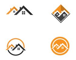 Hus hem byggnader logo ikoner mall