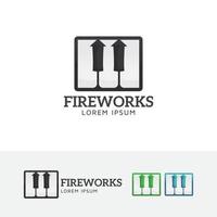 Musik-Feuerwerk-Logo-Design vektor