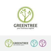 grüner Baum-Vektor-Logo-Design vektor