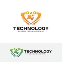 abstraktes Technologie-Logo-Design vektor