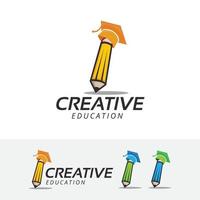Bleistift-Logo-Design-Konzept vektor