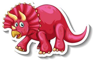 Triceratops Dinosaurier-Cartoon-Charakter-Aufkleber vektor