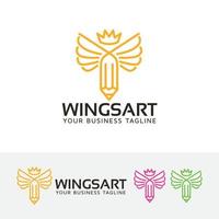 Flügel-Kunst-Vektor-Logo-Design vektor