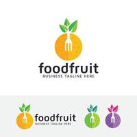 Lebensmittel-Obst-Logo-Design vektor