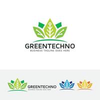 grön teknik logotyp design vektor