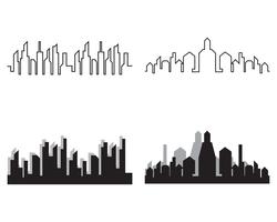 Moderne Skyline der Stadt. Stadtsilhouette. Vektor-Illustration in Wohnung