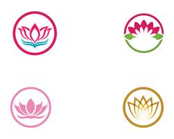 Lotus-Blumenlogo und Symbolvektorschablone vektor