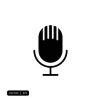 Mikrofon-Icon-Vektor - Zeichen oder Symbol vektor