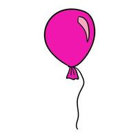 doodle rosa ballong isolerad på vit bakgrund. vektor