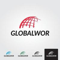 minimal globala världen logotyp mall - vektor