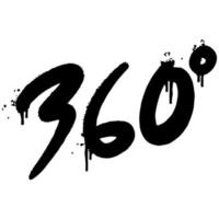 Graffiti 360 Grad gesprüht isoliert auf weißem Hintergrund. gesprühtes 360-Grad-Schriftart-Graffiti. Vektor-Illustration. vektor