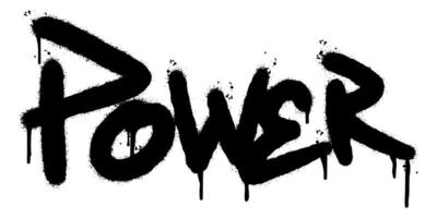 graffiti makt ordet sprutas isolerad på vit bakgrund. sprutat power font graffiti. vektor illustration.
