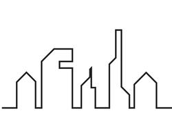 Modern City skyline. stads silhuett. vektor illustration i platt