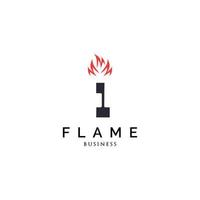 anfangsbuchstabe i flamme logo design inspiration vektor