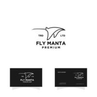 Manta Ray Black Line Logo Premium vektor