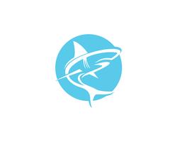 Haifischfisch-Tierlogo und Symbolvektor vektor