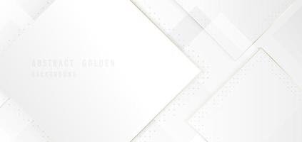 abstrakte weiße Vorlage, die sich mit goldenen Streifenlinien überschneidet. überlappendes Artwork-Design für Cover-Hintergrund. Illustrationsvektor vektor