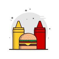 Fast-Food-Burger-Sauge-Vektorillustration vektor