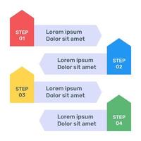 Geschäftsdatendarstellung durch Pfeile Infografik in flachem Symbol vektor