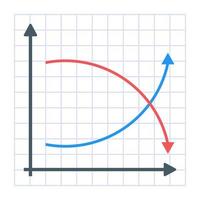 ein flaches Symbol des Liniendiagramms vektor