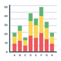 ein flaches editierbares Symbol der Pareto-Analyse vektor