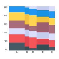 ein mehrschichtiges Diagrammsymbol im flachen Design vektor