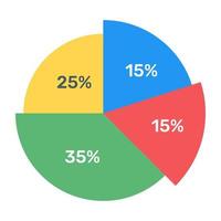 ett cirkeldiagram infographic i platt redigerbar ikon vektor