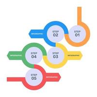 Kartierung in einer beschrifteten Richtung, flaches Symbol des Infodiagramms vektor